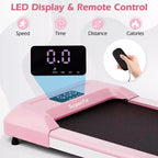 Costway Walking Pad w/265 lbs Capacity Remote Control & LED Display Under Desk Treadmill Gray\Black\Pink