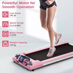 Costway Walking Pad w/265 lbs Capacity Remote Control & LED Display Under Desk Treadmill Gray\Black\Pink