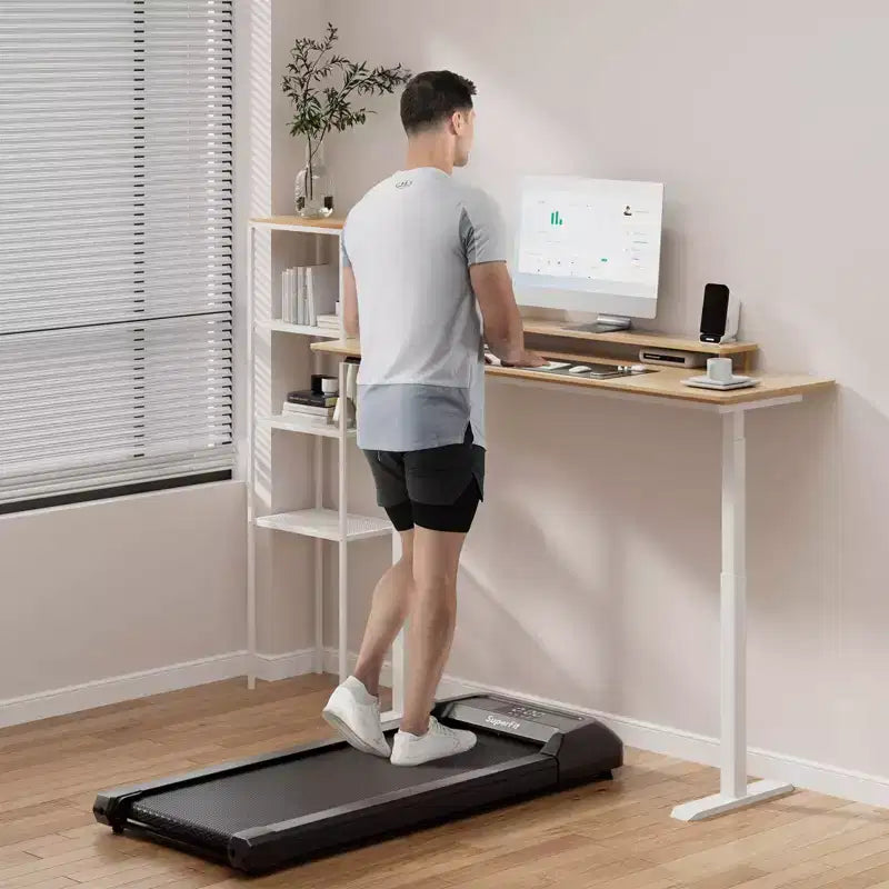 Costway Walking Pad w/265 lbs Capacity Remote Control & LED Display Under Desk Treadmill Gray\Black\Pink