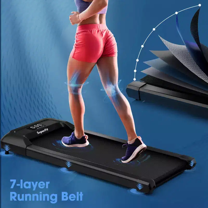 Costway Walking Pad w/265 lbs Capacity Remote Control & LED Display Under Desk Treadmill Gray\Black\Pink