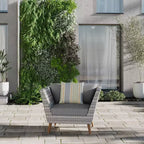 Amazonia Selvaggio Eco-Friendly Wicker Outdoor Patio Accent Chair with Cushion, Arm Chair