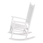 Knollwood Mission Style Timeless Classic High Back 300 Pound Weight Capacity Kiln-dried Hardwood Outdoor Patio Rocking Chair, White