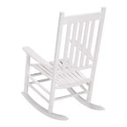 Knollwood Mission Style Timeless Classic High Back 300 Pound Weight Capacity Kiln-dried Hardwood Outdoor Patio Rocking Chair, White