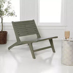 JONATHAN Y Leo Mid-Century Modern Wood Armless Outdoor Patio Chair