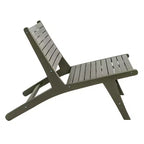 JONATHAN Y Leo Mid-Century Modern Wood Armless Outdoor Patio Chair