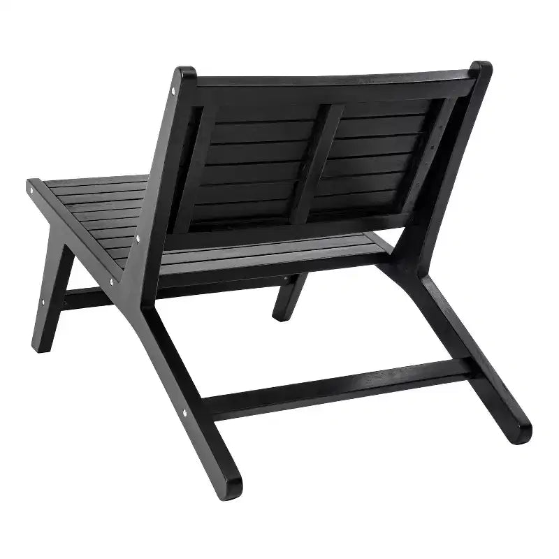 JONATHAN Y Leo Mid-Century Modern Wood Armless Outdoor Patio Chair