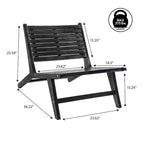 JONATHAN Y Leo Mid-Century Modern Wood Armless Outdoor Patio Chair