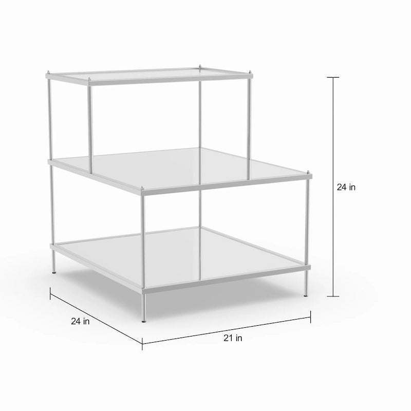 Glam Mirrored Accent Side Table