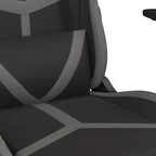 vidaXL Chaise de jeu massante avec repose-pieds, Noir et gris, Similicuir