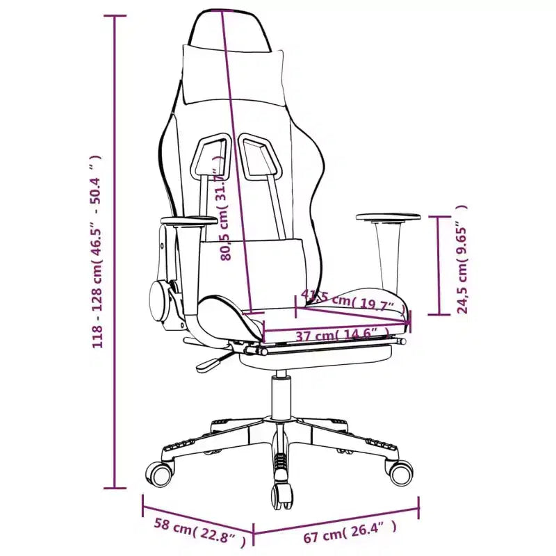 vidaXL Fauteuil de jeu avec repose-pieds, blanc et rose, similicuir