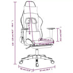 vidaXL Fauteuil de jeu avec repose-pieds, blanc et rose, similicuir