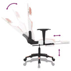 vidaXL Fauteuil de jeu avec repose-pieds, blanc et rose, similicuir