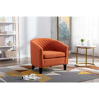 Barrel Accent Chair with Nailhead Trim and Solid Wood Legs