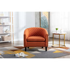 Barrel Accent Chair with Nailhead Trim and Solid Wood Legs