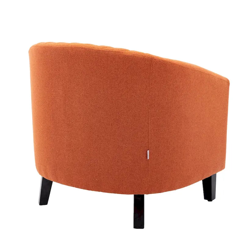 Barrel Accent Chair with Nailhead Trim and Solid Wood Legs