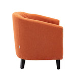 Barrel Accent Chair with Nailhead Trim and Solid Wood Legs