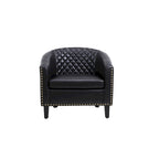 Barrel Accent Chair with Nailhead Trim and Solid Wood Legs