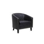 Barrel Accent Chair with Nailhead Trim and Solid Wood Legs
