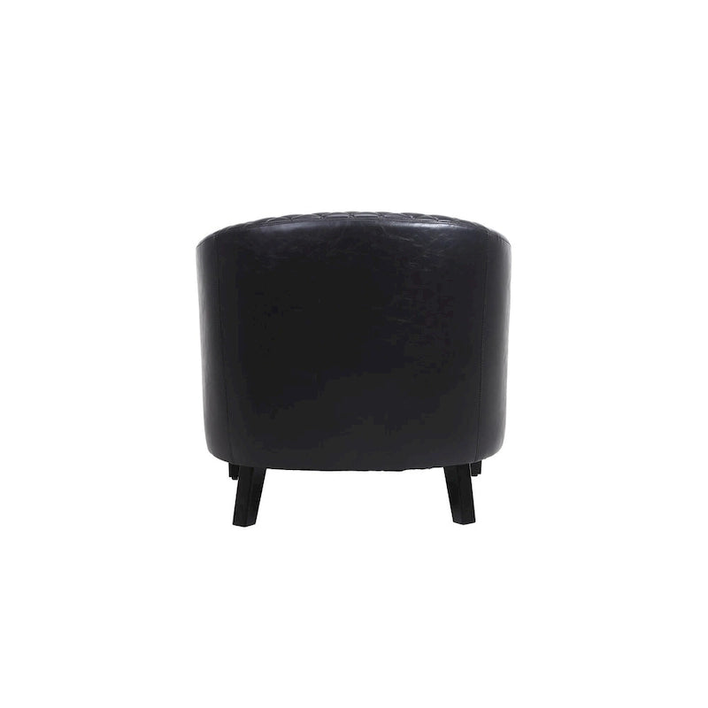 Barrel Accent Chair with Nailhead Trim and Solid Wood Legs
