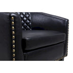 Barrel Accent Chair with Nailhead Trim and Solid Wood Legs