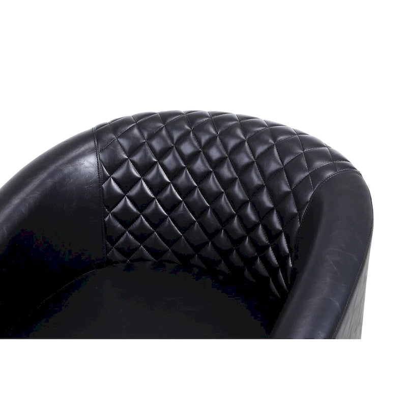 Barrel Accent Chair with Nailhead Trim and Solid Wood Legs