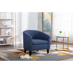 Barrel Accent Chair with Nailhead Trim and Solid Wood Legs