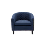 Barrel Accent Chair with Nailhead Trim and Solid Wood Legs