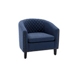 Barrel Accent Chair with Nailhead Trim and Solid Wood Legs
