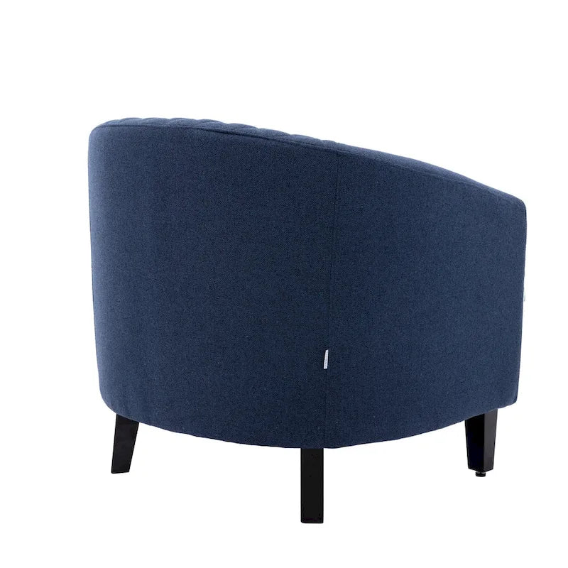 Barrel Accent Chair with Nailhead Trim and Solid Wood Legs