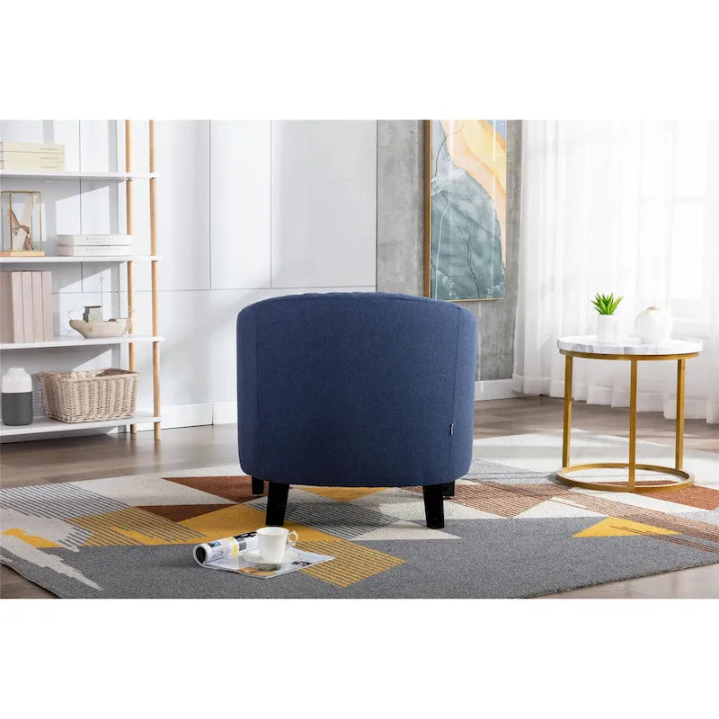 Barrel Accent Chair with Nailhead Trim and Solid Wood Legs