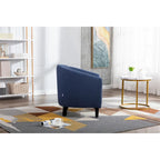 Barrel Accent Chair with Nailhead Trim and Solid Wood Legs