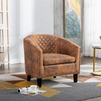 Barrel Accent Chair with Nailhead Trim and Solid Wood Legs