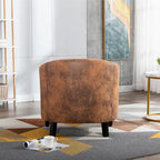 Barrel Accent Chair with Nailhead Trim and Solid Wood Legs