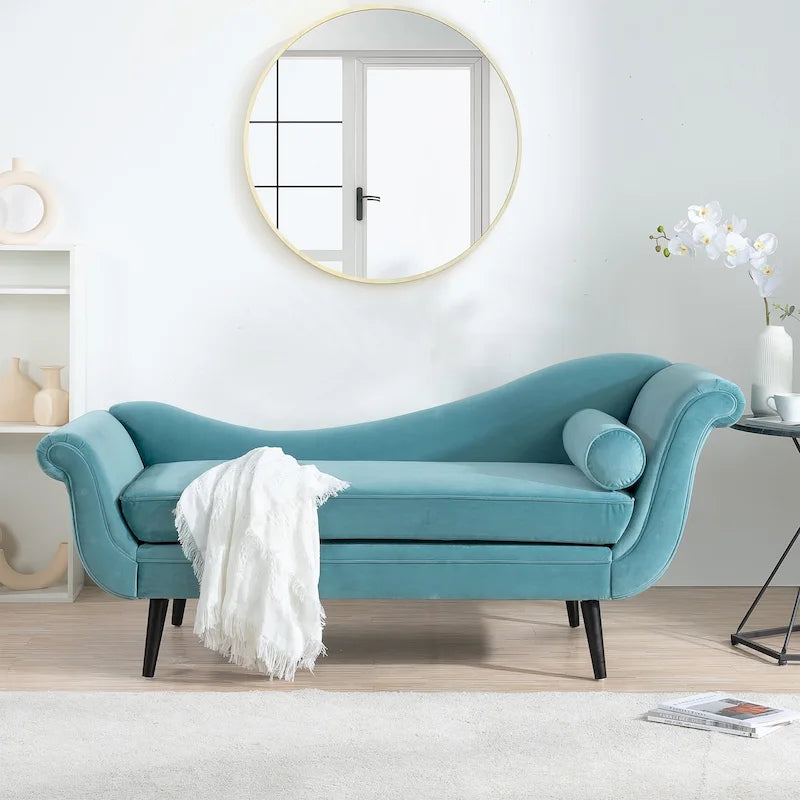 70.86-Inch Wide Chaise Lounge with Scroll Arm
