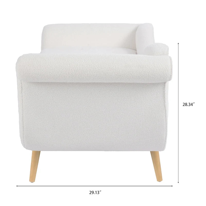 70.86-Inch Wide Chaise Lounge with Scroll Arm