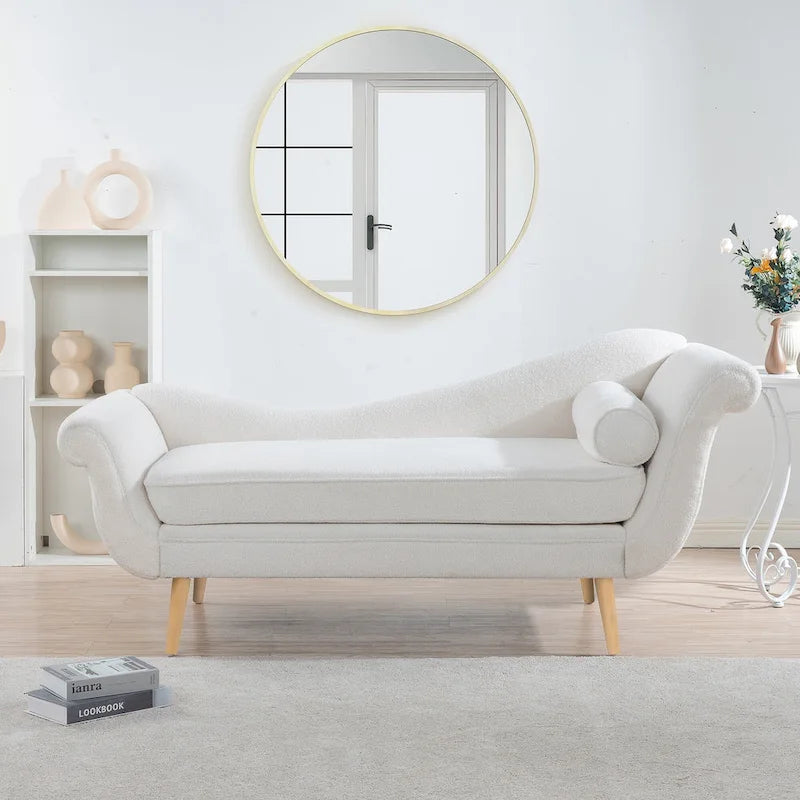 70.86-Inch Wide Chaise Lounge with Scroll Arm