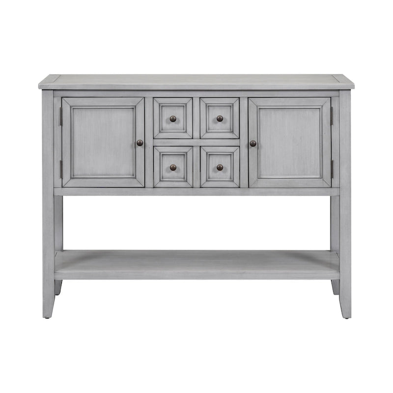 Nestfair Retro Sideboard Console Table with Drawers and Bottom Shelf