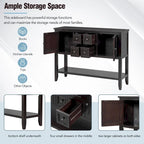 Nestfair Retro Sideboard Console Table with Drawers and Bottom Shelf