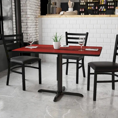 30 x 48 Rectangular Laminate Table Top w/ 23.5 x 29.5 Table Height Base - 30W x 48D x 31.125H