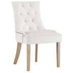 Black Tufted Velvet Upholstered Dining Chair with Nailhead Trim