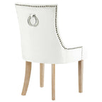 Black Tufted Velvet Upholstered Dining Chair with Nailhead Trim