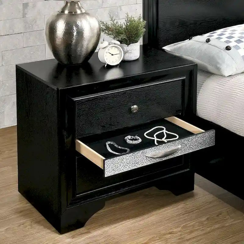 Balistrieri Contemporary Black 2-piece Nightstand and Chest Set by 
