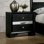 Contemporary Black Nightstand with Chest Drawer