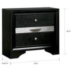Contemporary Black Nightstand with Chest Drawer