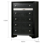 Contemporary Black Nightstand with Chest Drawer