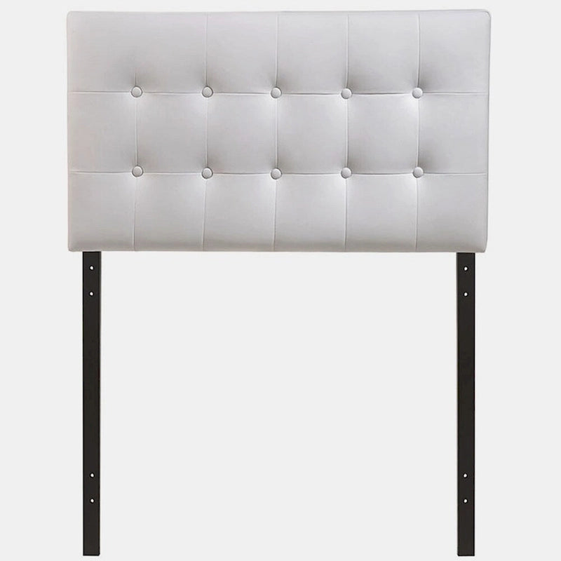 Heritage Stylish White Upholstered Twin Size Headboard