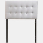 Heritage Stylish White Upholstered Twin Size Headboard