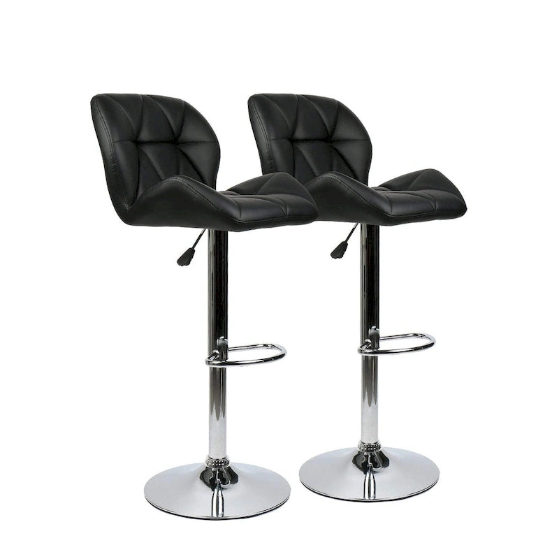 Modern Faux Leather Adjustable Swivel Bar Stool
