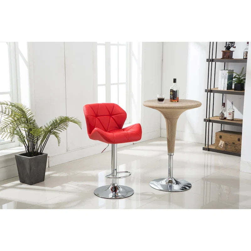 Modern Faux Leather Adjustable Swivel Bar Stool