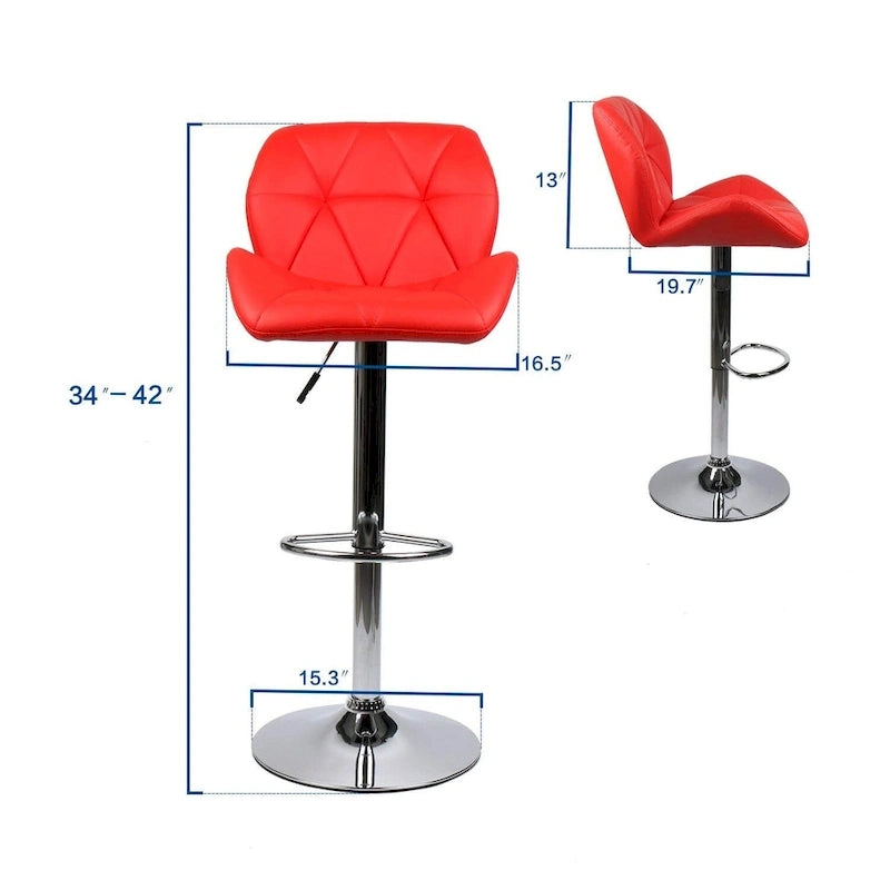 Modern Faux Leather Adjustable Swivel Bar Stool